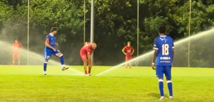 L’arrosage automatique stoppe le match de Collex