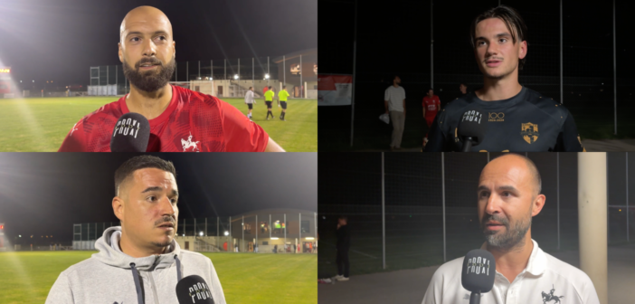 Diego Trillo, Daniel Nieto, Helder Silva et David Salan à l’interview après Collex-Bernex (2-3)