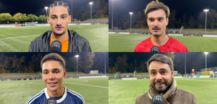 Tristan Nunez, Malek Ishuayed, Bleron Mulliqi et Pedro Nogueira à l’interview après Etoile Carouge – Kriens (2-2)