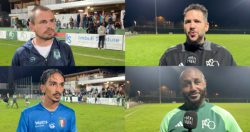 Wilson Rafael, Valentin Schnorhk, Mohamed Ouattara et Reda Rachoui à l’interview après Onex – CS Italien (5-1)