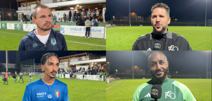 Wilson Rafael, Valentin Schnorhk, Mohamed Ouattara et Reda Rachoui à l’interview après Onex – CS Italien (5-1)